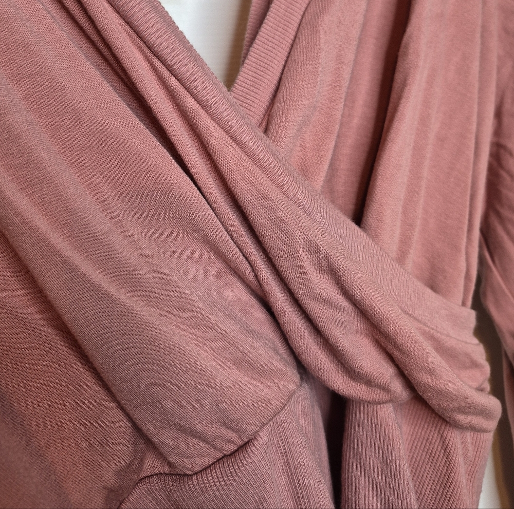 Express Dusty Rose Wrap Blouse Top Size L - Picture 4 of 9